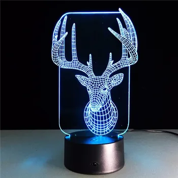 

Deer Bedroom Lampe Colorful USB Cute 3D Christmas Office Home Decoration Desk Table Lamp Child Night Lights Christmas Gift