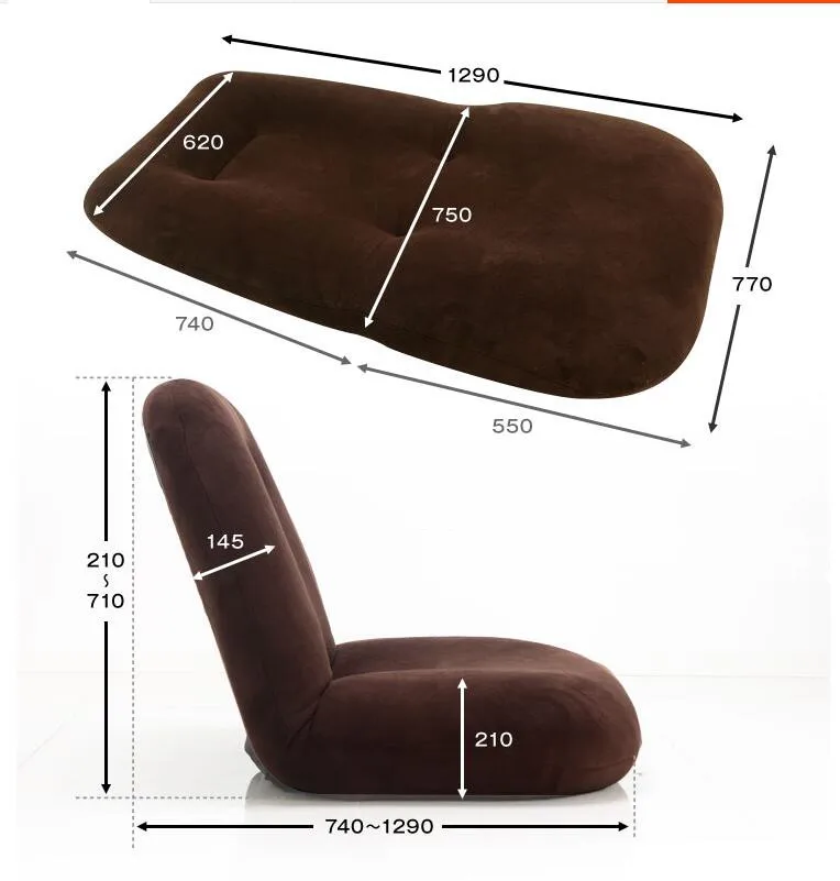  Japanese Floor Chair Folding Adjustable Lazy Sofa Chair Furniture Bedroom Living Room Playroom Balc