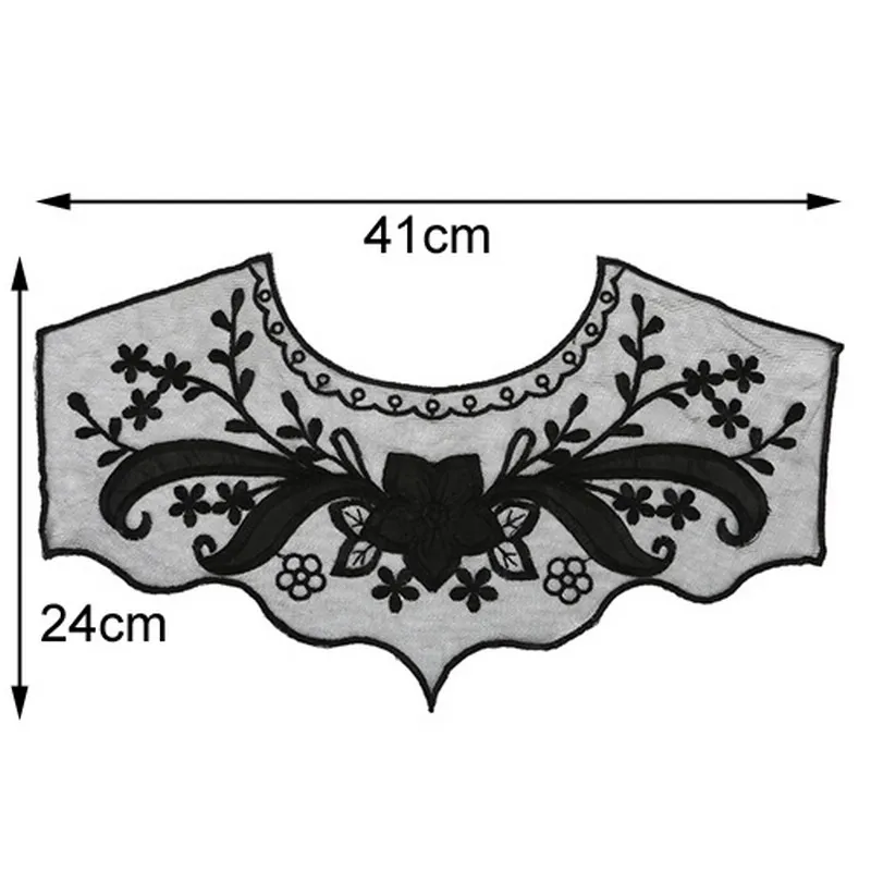 Черный воротник Венеция кружево бабочка декольте аппликация вышивка отделка Гипюр кружево ткань для одежды Швейные принадлежности