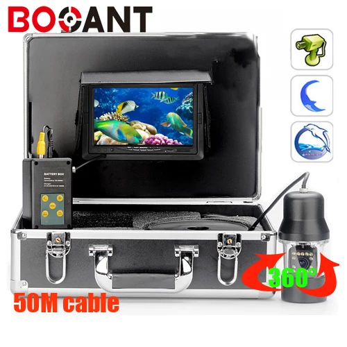 

50m 360 Degree rotation SONY CCD PTZ Underwater video Camera with 7 Inch LCD moniot box Freeship
