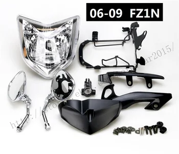 

Motorcycle HEADLIGHT MIRROR BRACKETS SET HEAD LIGHT ASSEMBLY FOR 2007-2008 YAMAHA FZ1N 2006-2009