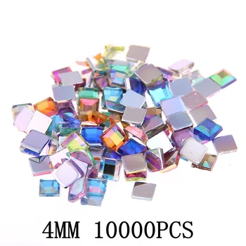 

Nail Rhinestones FlatBack Square 4mm 10000pcs Bulk Bag For Crafts Scrapbooking DIY Clothes Nail Art Decoration