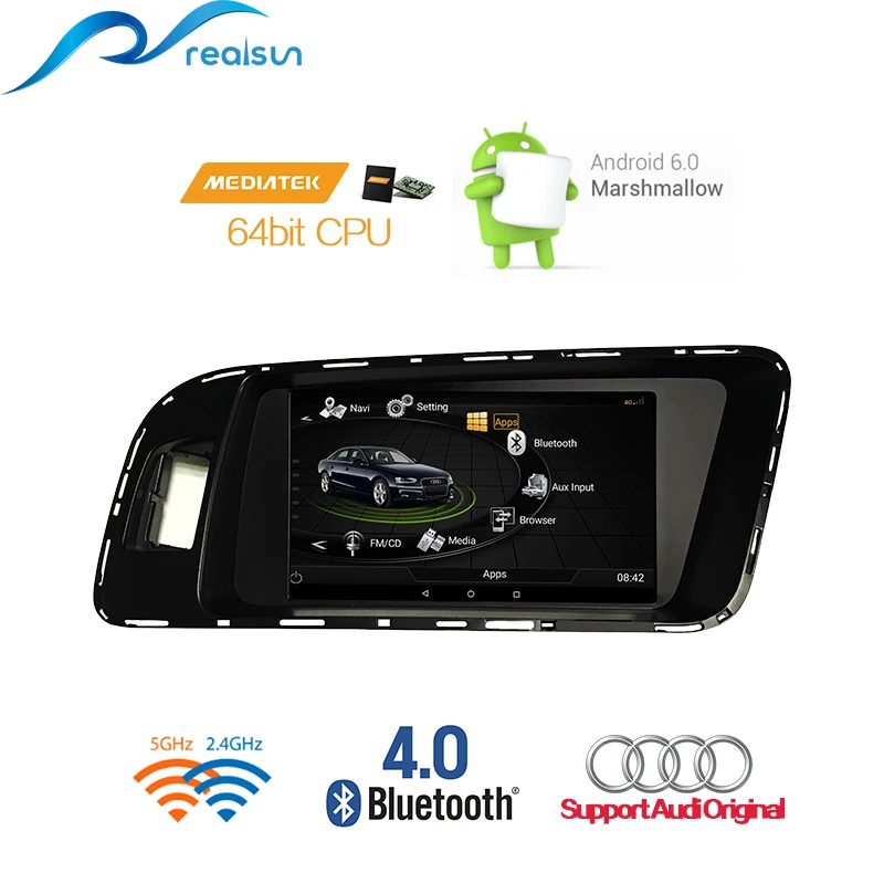 Realsun 7 дюймов Audi RHD A4 B8 A5 S4 S5 Q5 концертный MMI 3g ram 32G rom Восьмиядерный Android 7,0 система 4G сеть автомобильный gps навигация