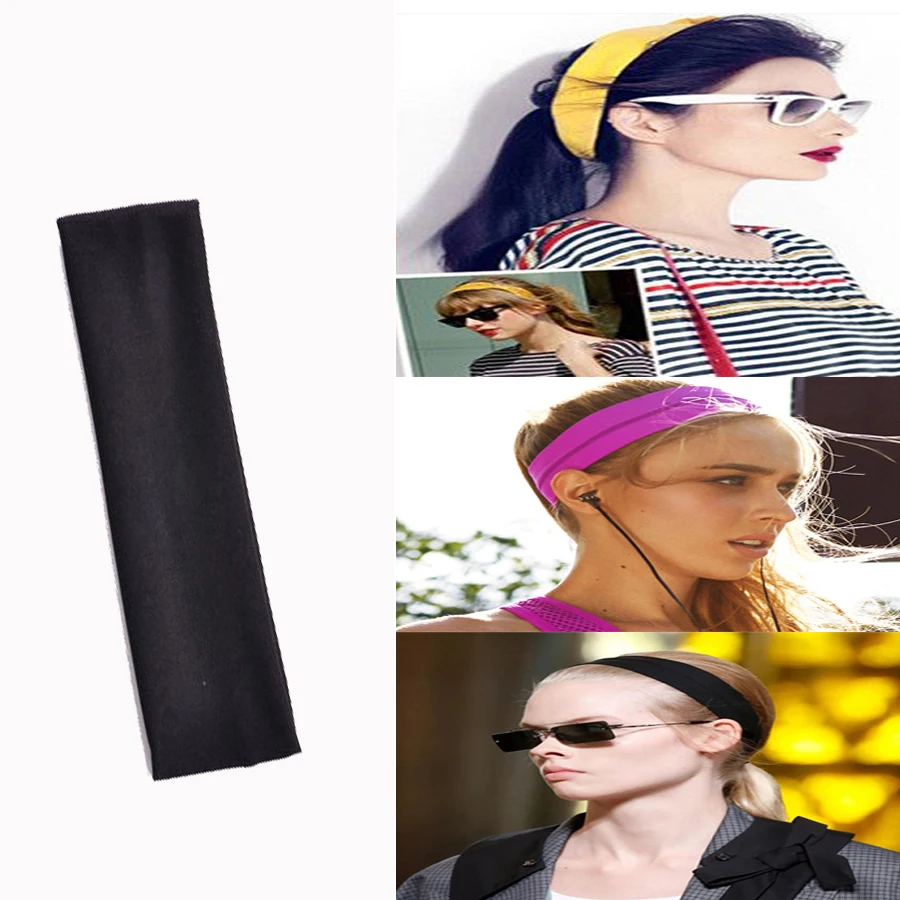 

Cotton Sport Running Yoga Elastic Hairband Solid Turban Headband Head Wrap Elastic Girls Women Hair Accessories Headwear WT034