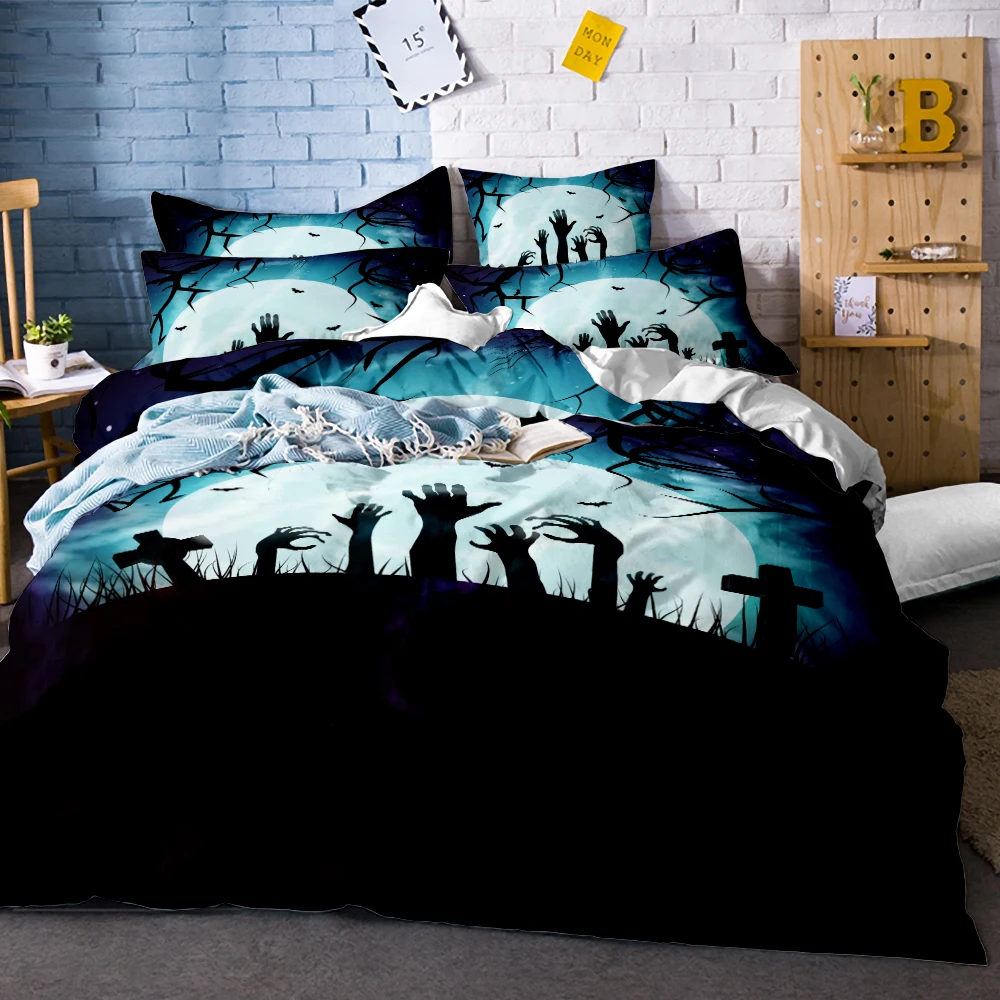 Us 6 81 41 Off Home Decor Queen Size Duvet Cover Set Melancholy Woman With Flowers Fantasy Gothic Mystery Halloween Bedding Set Bedclothes In