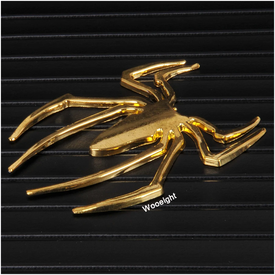 Wooeight Car-Styling 3D ChromeSilverGold Metal Spider Car Sticker Decal Badge 3D Animal For Auto Body Cars Motorcycle Mobile (5)