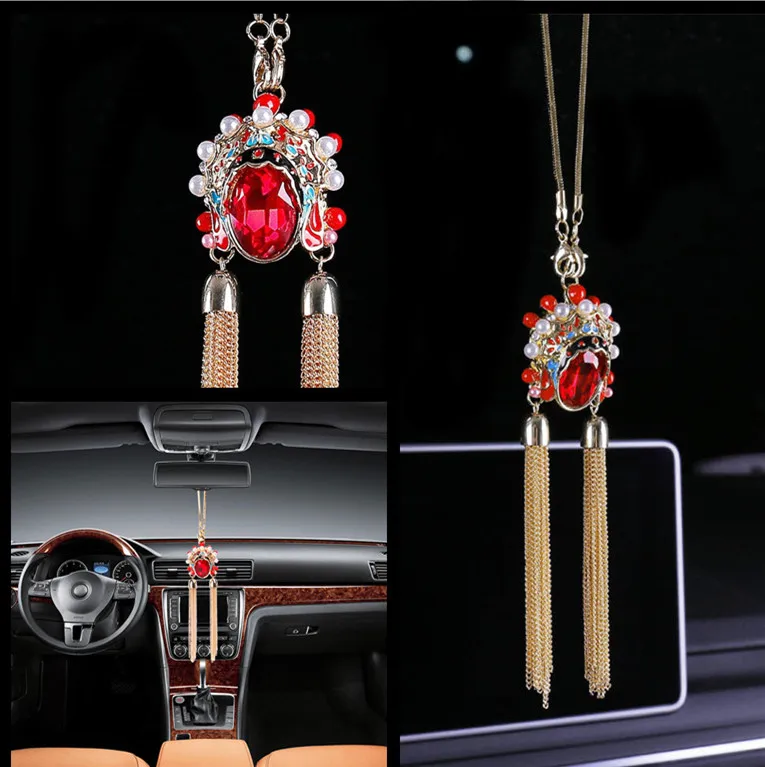 

Chinese Opera Female Role Model Car Hanging Pendant Rhinestone & Metal Auto Accessories Vehicle Styling Cnyowo
