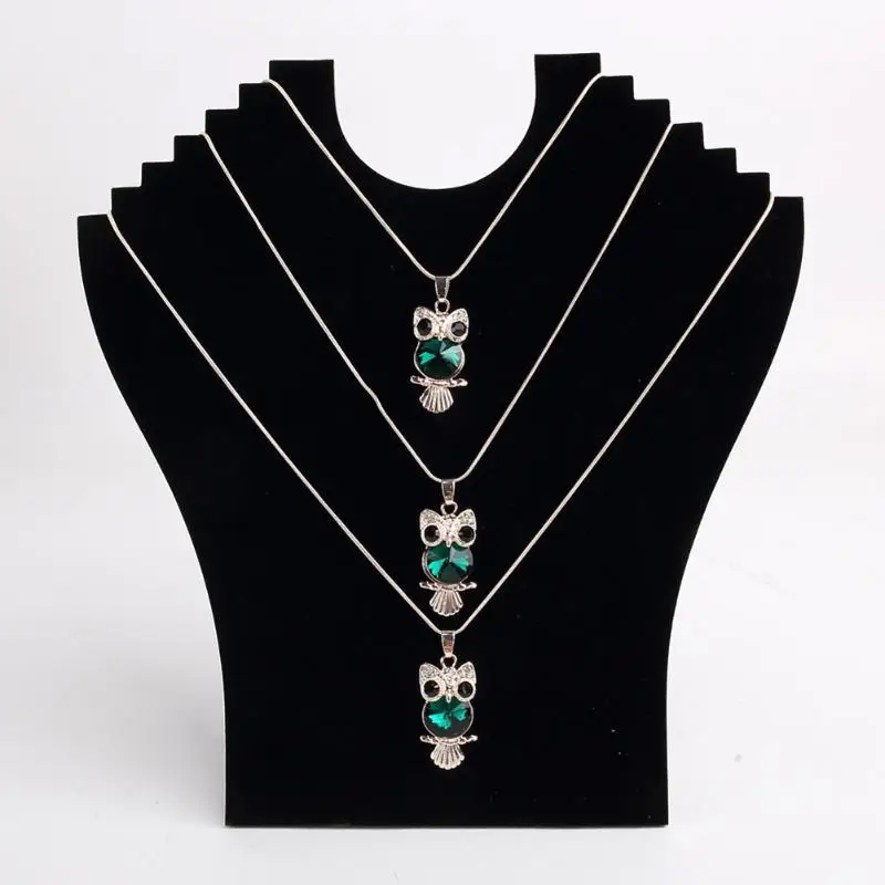 

Black Necklace Bust Holder Storage Shelter Pendant Chain Stand Neck Easel Showcase Jewelry Accessories New Hot Sale