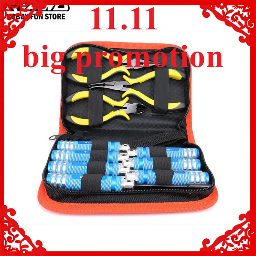 

RC Car Tools Set Ball link plier Needle-nose Plier Wire Cable Cutter M1.5 M2 M2.5 M3 Hex Key Phillips Screwdriver Box Spanner