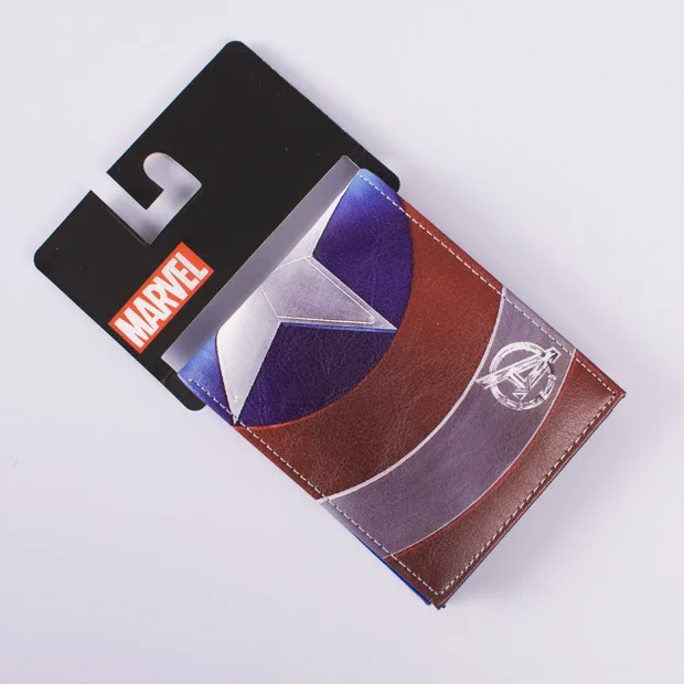 Мужские кошельки в стиле комиксы dc, marvel, кожаный кошелек в стиле аниме "месть", сумка из пу пвх 4,5 дюймов, водонепроницаемый модный повседневный короткий кошелек - Цвет: Captain America 4