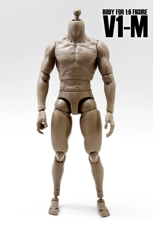 

1/6 Scale Nude Muscular Body V1-M Male Action Figure Doll Toy V-1M Model Fit HT Hot Toy Head Sculpt Collectible Toys In Stock
