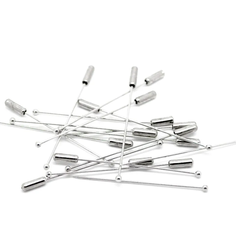 100Pcs Silver Tone Copper Ball Pins Brooches DIY Jewelry Crafts Making