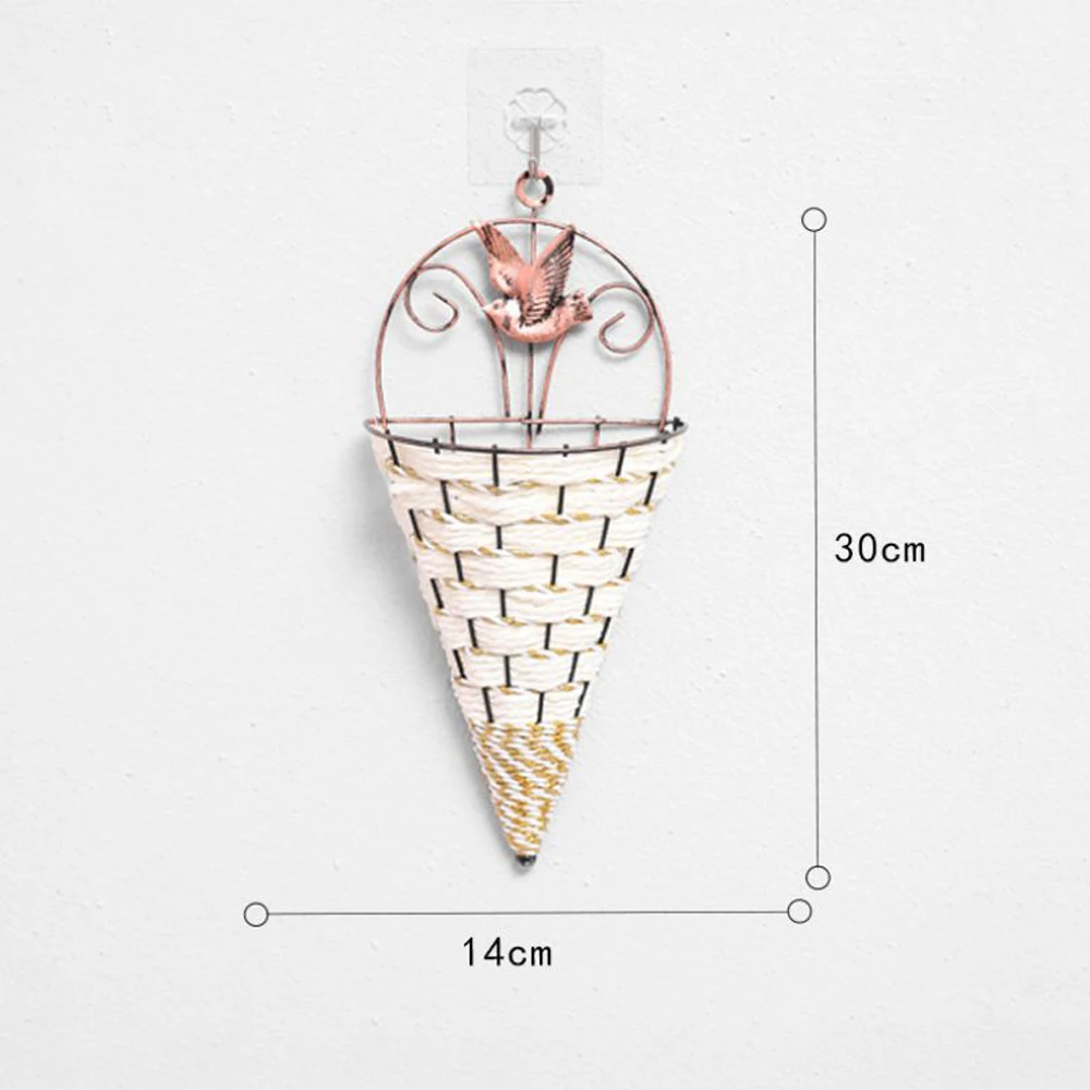 Неокрашенная, плетеная цветок корзина-ваза на стену, из ротанга Горшок Кашпо ваза из ротанга корзины Декор