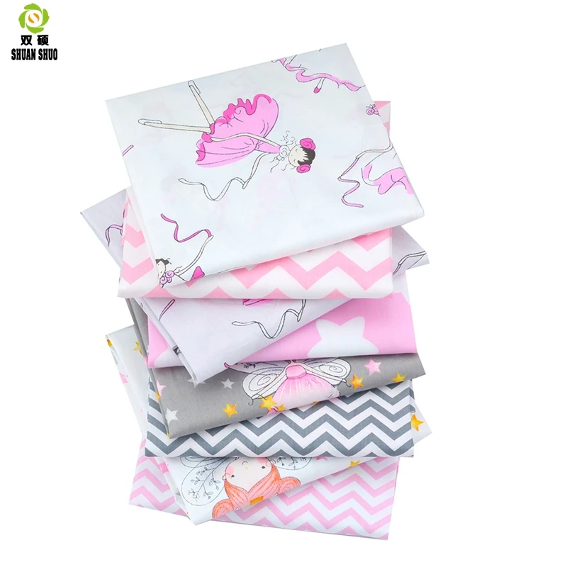 Shuangshuo кроя из хлопка с мультяшными рисунками Tissus ткань Лоскутная Ткань Жир Квартал пряди ткань для пошива куклы салфетки 40*50 см 40 шт./лот