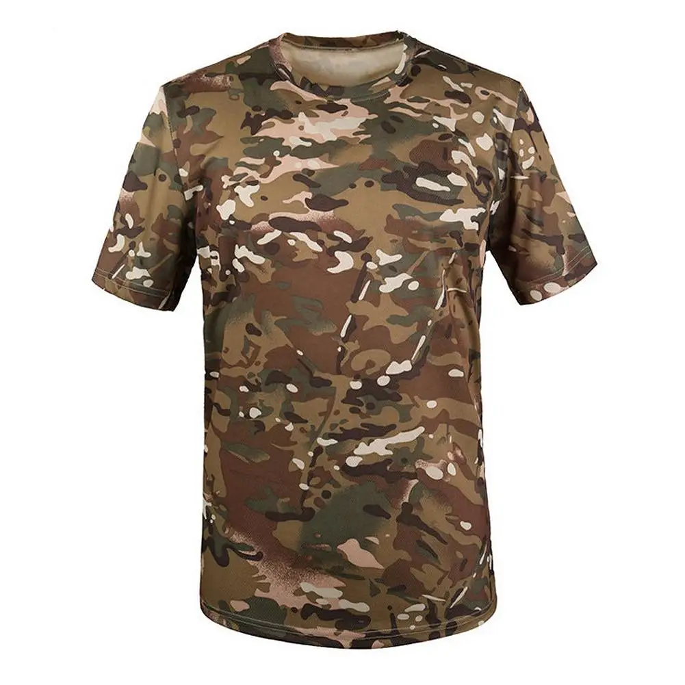 SZ-lgfm-новая уличная охотничья Футболка Мужская дышащая армейская тактическая Боевая футболка военный сухой спортивный камуфляж, лагерь