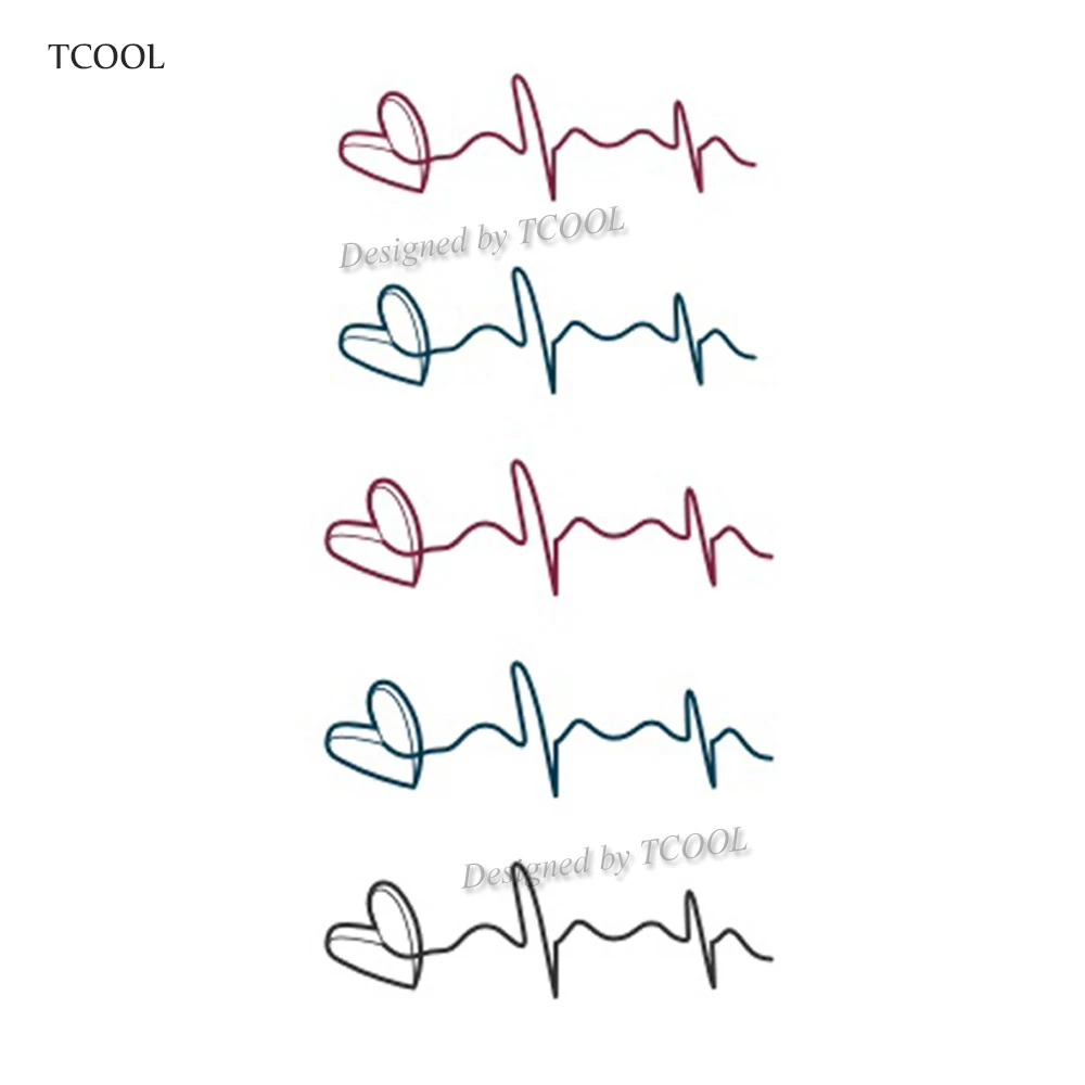 Временная татуировка HXMAN Cardiogram водонепроницаемая женская модная Татуировка на