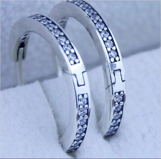 

Compatible with Brand Jewelry Signature Silver hoop earrings New 925 Sterling Silver jewelry DIY making Wholesale