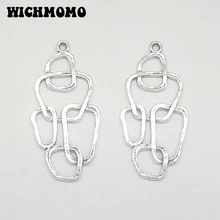 Новая мода 41*20 мм 10 шт Ретро серебро цинковый сплав геометрическая форма кисточка петля Linker для DIY серьги шармы-соединители