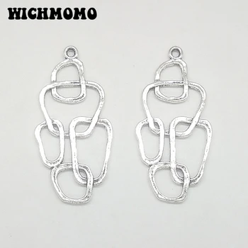 

2019 New Fashion 41*20MM 10pcs Retro Zinc Alloy Geometry Shape Tassel Loop Linker for DIY Earring Connectors Charms