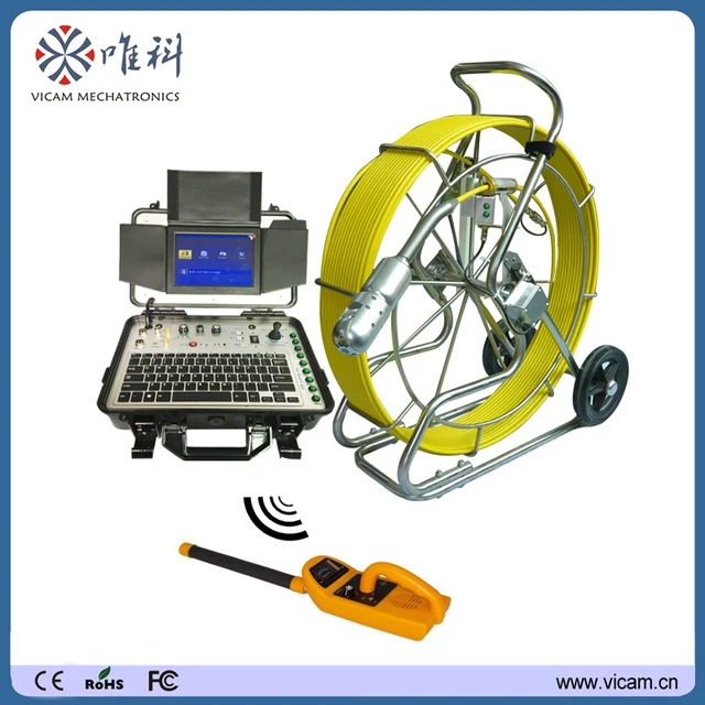 512Hz Receiver 60m Cable Duct Cleaning Pipe Wall Sewer Inspection
