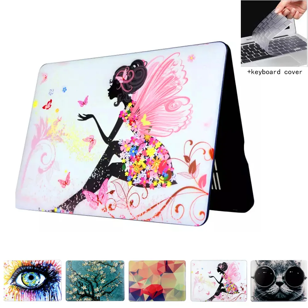 

Case For Macbook Pro 13 15 12 Retina Air 11 13 Case Matte Oil Printing Cover Left Right Brain Marble Wood laptop Shell Bag