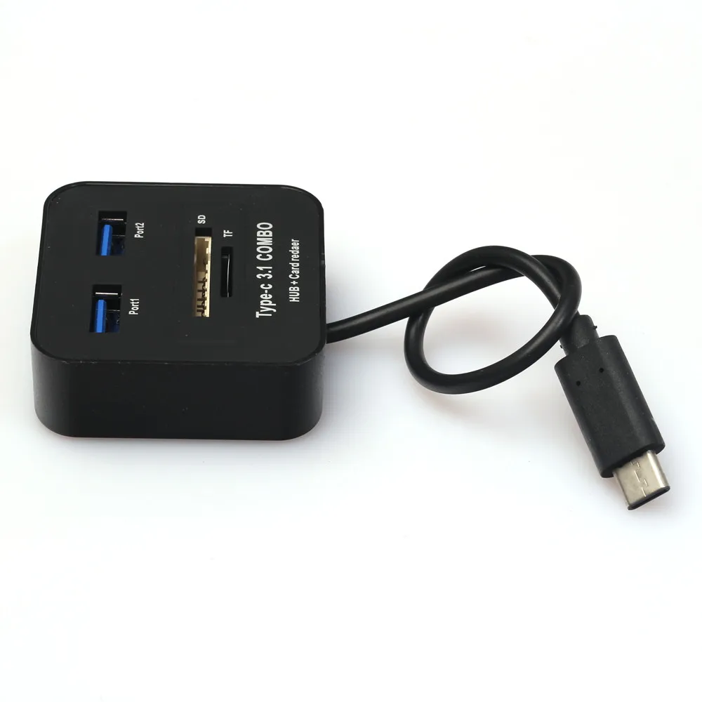 Del USB 3,1 type C 2 порта USB 3,0 концентратор SD TF адаптер для чтения карт памяти для Macbook 04 июля