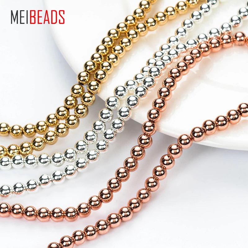 

MEIBEADS 6 mm Glass Paint Round Spacer Glass Beads Accessories Fit Bracelet DIY Jewelry Making EY5182