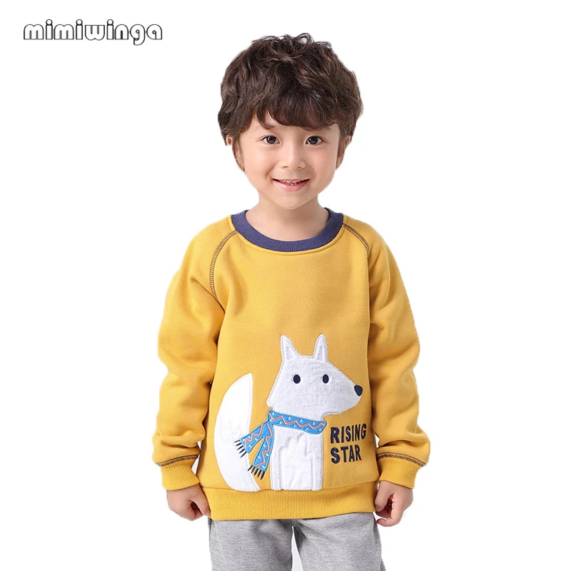 

Mimiwinga Sweatshirt Kids Boys Clothes 1-5 Years Fashion Cartoon Letter Cotton Hoodies Boys Winter Sports Tees Tops