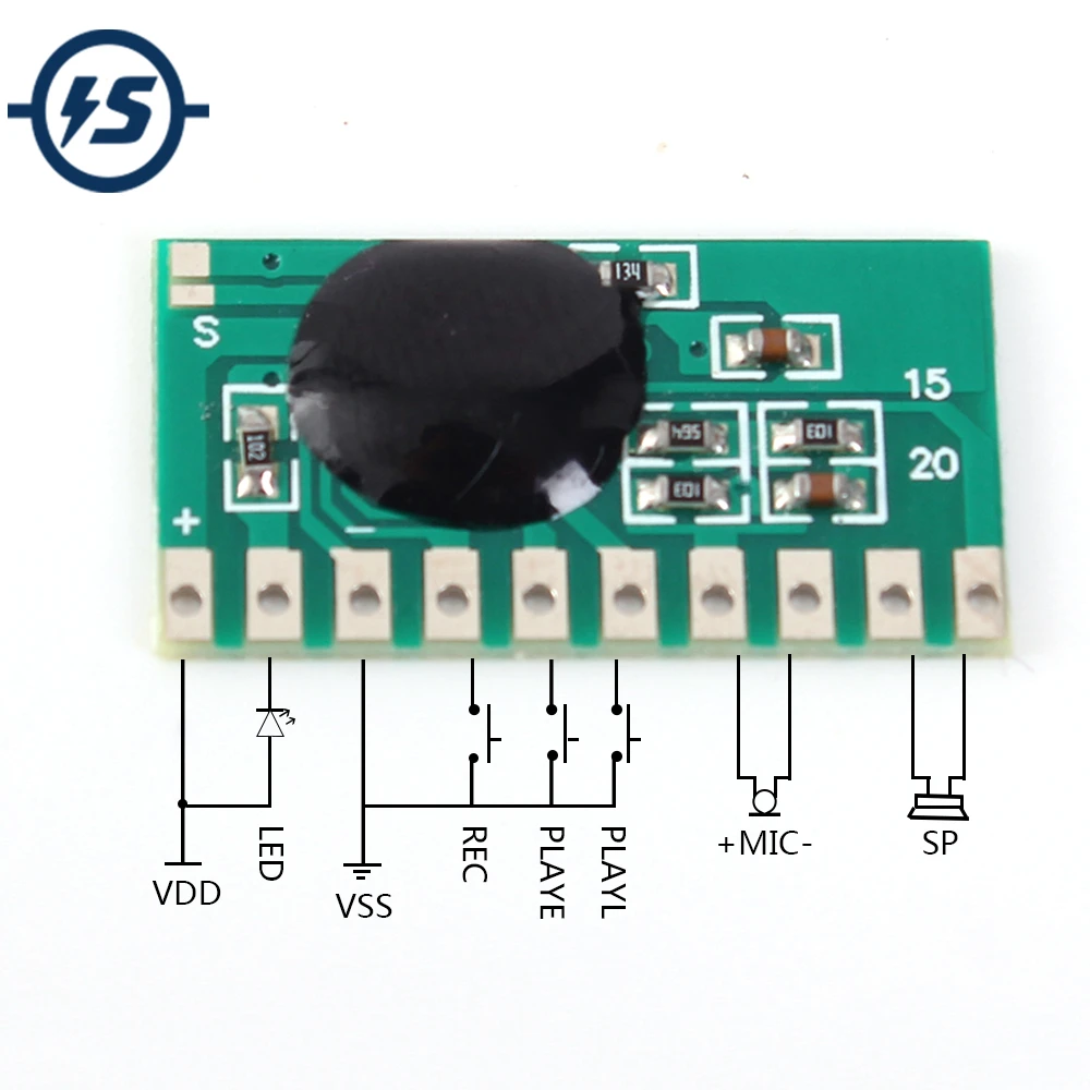 10 S 10 秒ボイスレコーダーチップ録音再生モジュールトーキング音楽オーディオ記録可能なプレーのおもちゃアクセサリー 集積回路 Aliexpress