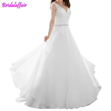 Wedding Dress Lace Bride Dress Crystal Sash Tulle Bridal Gown V Neck Backless bestidos de novia White Wedding Dress Bridal Gown polyester bride to be deep v lace sleepwear gown white