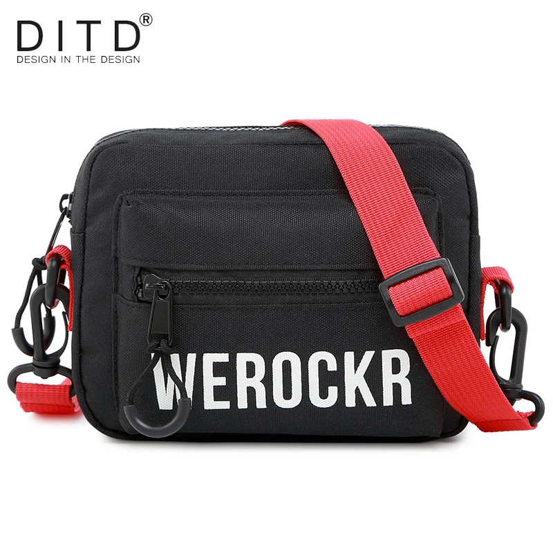 

DITD 2019 Shoulder Outdoor Running Sport Bag multi-function Flap bag Cotton Shoulder Bag Hip Hop Satchel Suitable Unisex