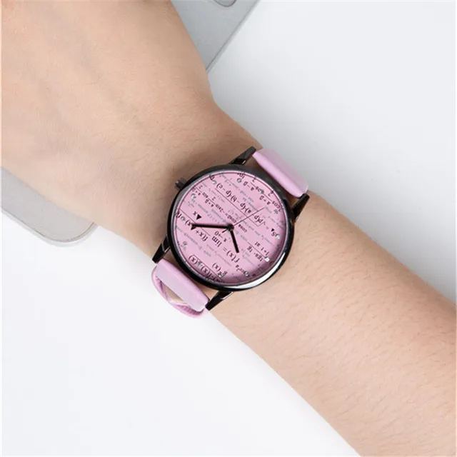 Students Stylish Casual Math Dial Quartz Wristwatch Women Man Campus Style Pink Students Stylish Casual Math Dial Quartz Wristwatch Women Man Campus Style Pink