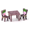 3pcs/Set Table Chair Resin Craft Micro Landscape Ornament Fairy Garden Miniature Terrarium Figurine Bonsai Decoration ► Photo 2/6