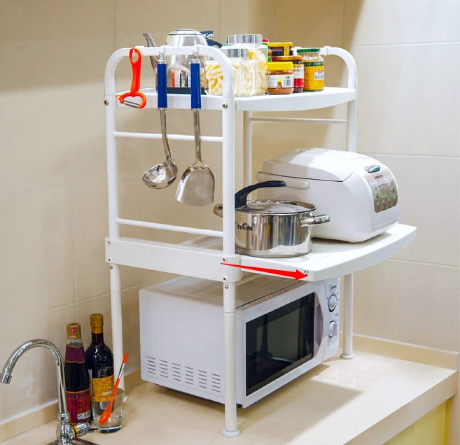

Vertical shelf Microwave oven rack shelf Two electrical layer
