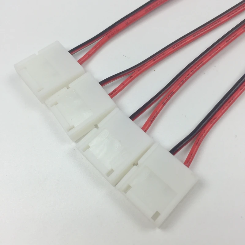 

10mm 2 pin led strip connector 5050 led extension cable wire accessories one side end with connector 100pcs/lot