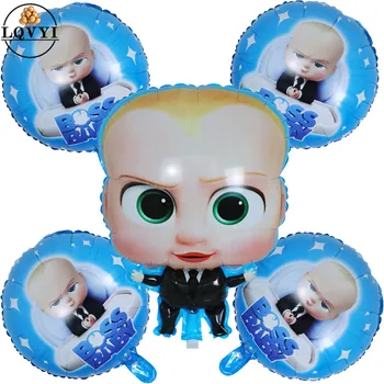 

5pcs 18inch Round Baby boss Birthday Party Theme Foil Helium Balloons Kids Birthday Party Decoration Supplies Air Globos Ballon