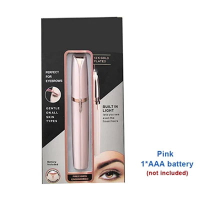 Электрический эпилятор для удаления бровей мгновенный безболезненный Электрический эпилятор для лица бритва портативный для женщин - Цвет: pink battery