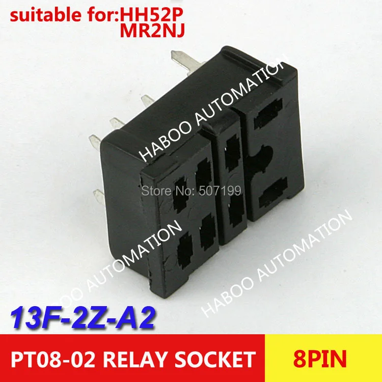 

30pcs/lot 13F-2Z-A2 relay socket PT08-0 similar 8 pins PCB type relay socket for LY2 HH62P LY2NJ JQX-13F relay switch series