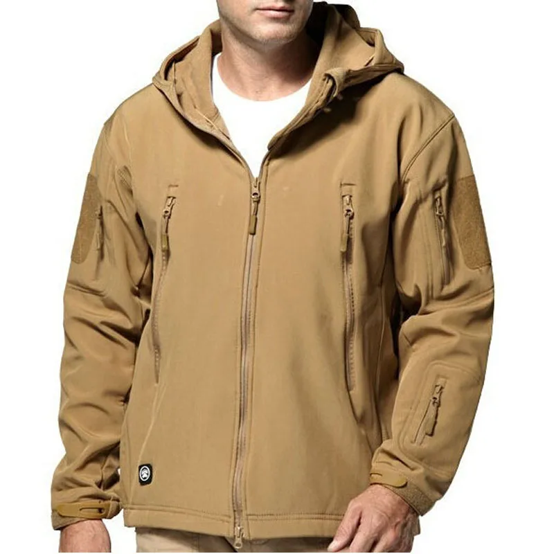 AFS JEEP брендовая зимняя куртка из кожи акулы Военная ветрозащитная тактическая флисовая куртка мужская водонепроницаемая мягкая оболочка змеиная камуфляжная куртка