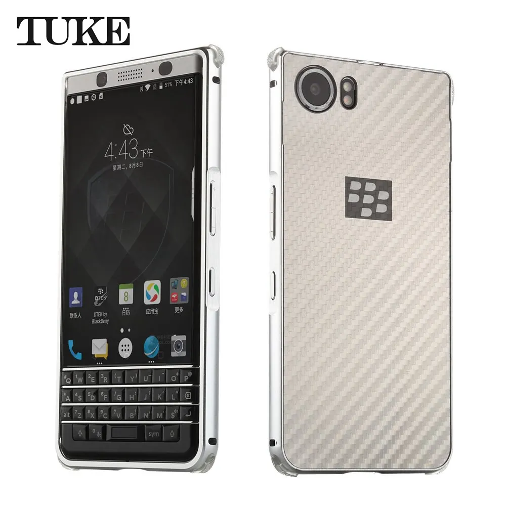 TUKE для Blackberry KEYone чехол металлический каркас для Blackberry KEYone Mercury DTEK70 жесткий чехол из углеродного волокна для KEYone Blackberry - Цвет: Серебристый