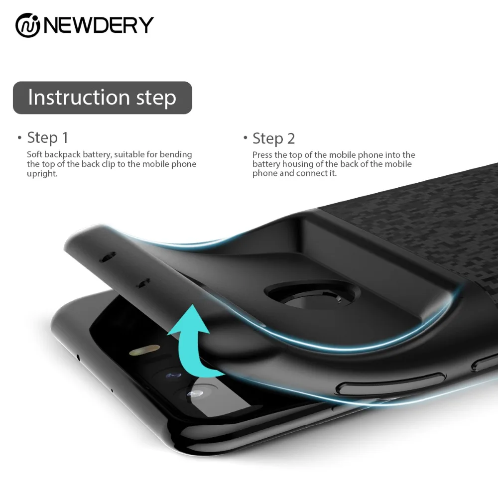NEWDERY de la caja de batería para Honor nova 3 20s pro 8 8X 9 9X 10 Lite V20 externa del caso del cargador para Huawei P20 Lite nova 3E Banco de la energía - 3