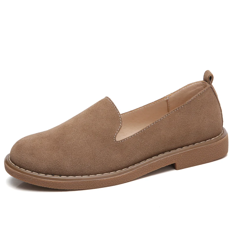 

LeFoche Women Spring 3-Color Suede Slip-On Shallow Round Toe Young Fashion Comfortable Casual shoes