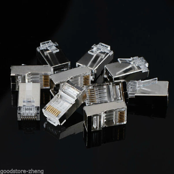 Connecteur de prise CAT6 RJ45 modulaire de haute qualité, 100 pièces/lot, AMP blindé en cristal