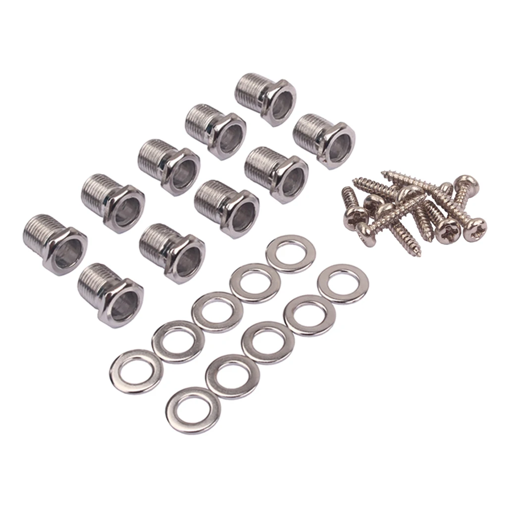 10Pcs Hex Threaded Bushing Ferrules Mounting Screw for Ukulele Guitar Tuning Peg Tuner Machine Heads