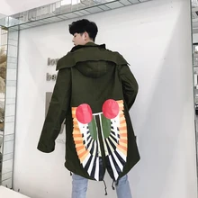 Тренд, Мужская ветровка с принтом в европейском и американском стиле, красивая мужская куртка с капюшоном, цвет черный и зеленый