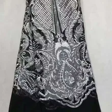 Горячая Серебряных Блесток Черная Сетка кружевная ткань Новое поступление Африканский шнур кружева с блестками гипюр кружевная ткань для вечернего платья