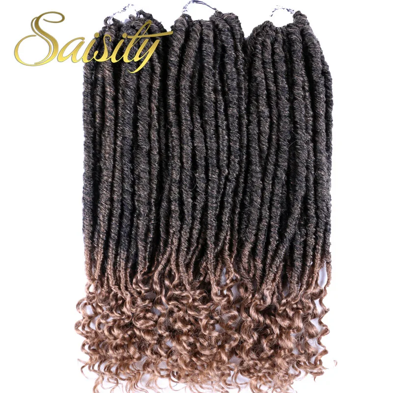 Saisity Faux locs Curly Jumbo DREAD косички волосы для наращивания 20 дюймов синтетические мягкие натуральные Loc прическа крючком волосы
