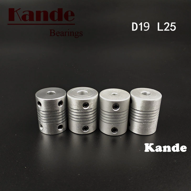 Подшипники Kande 1 шт. алюминиевый вал с ЧПУ Гибкая муфта 3D принтер 4 5 6 7 8 6,35 мм D19L25 миниатюрные муфты электродвигателя