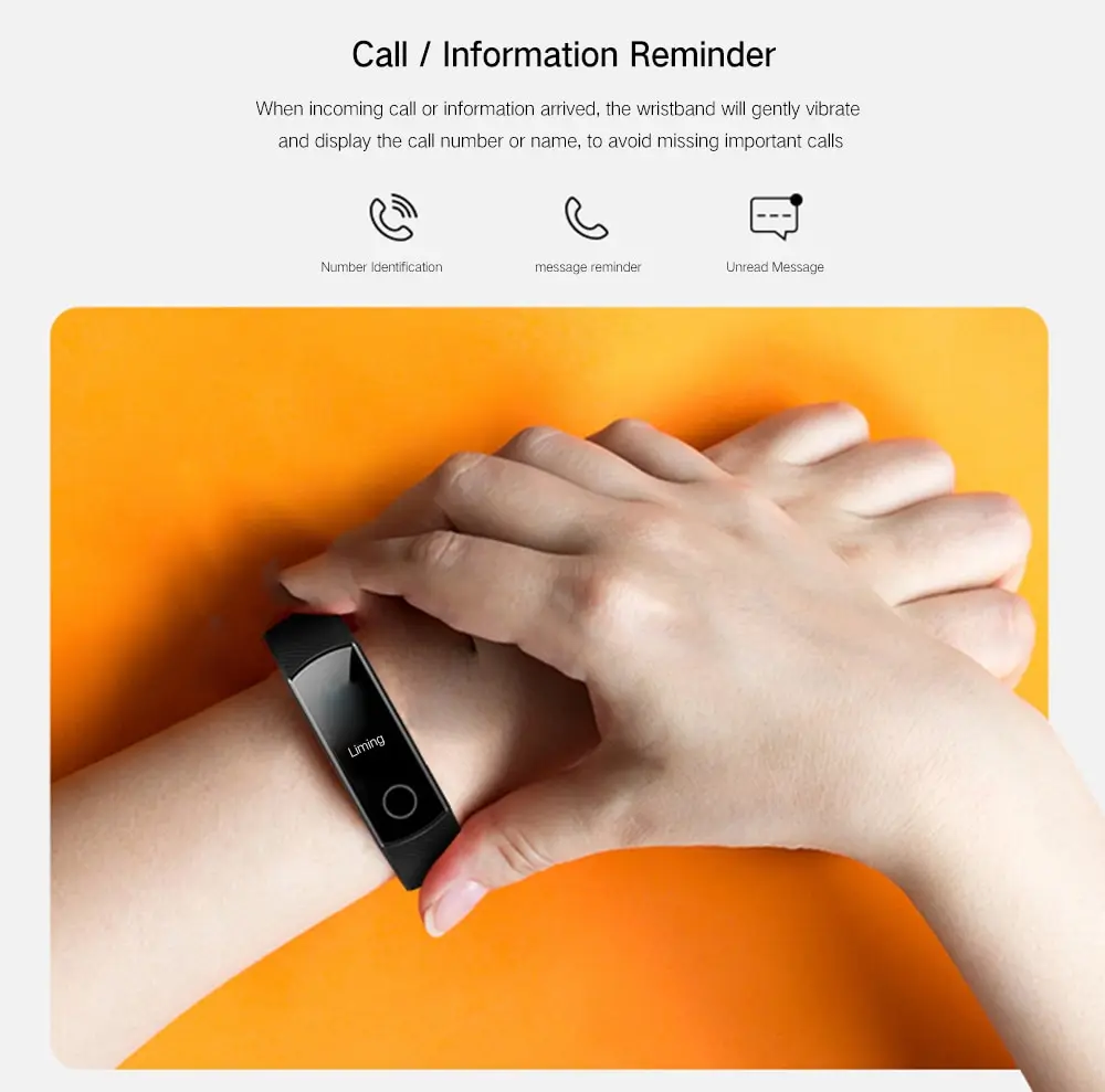 HONOR Band 4 умный Браслет фитнес-трекер для измерения сердечного ритма Водонепроницаемый трекер активности в реальном времени носимые устройства(стандарт