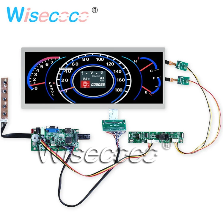 12," Высокая яркость ультра широкий экранный модуль с VGA HDMI LVDS контрольная плата драйвера для приборов транспортного средства